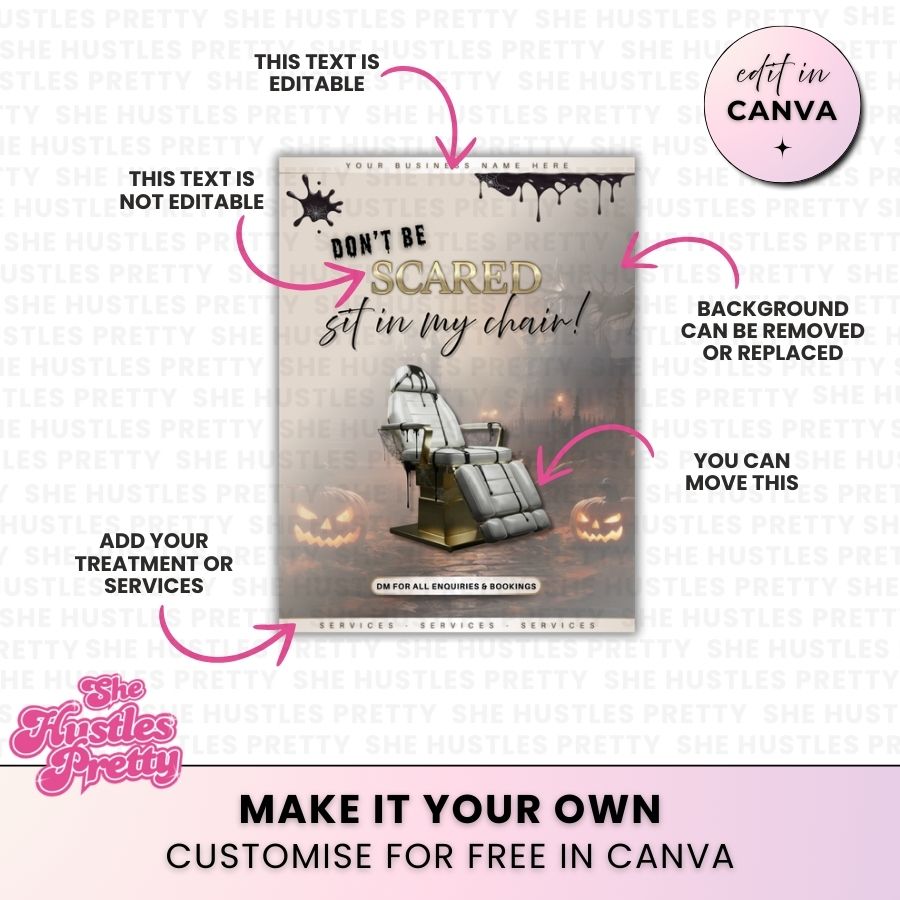 Don't be Scared Halloween Template | Golden Nude | For Beauty Professionals