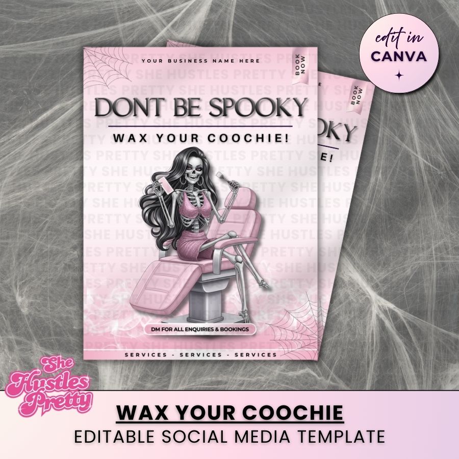 Don't be Spooky Halloween Template | White & Pink | For Waxing Specialist