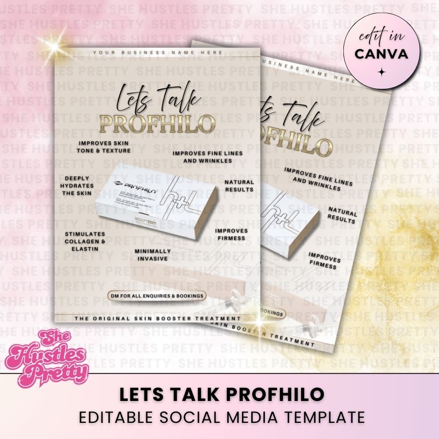 Lets Talk Profhilo Template for Social Media | Golden Nude | For Aestheticians