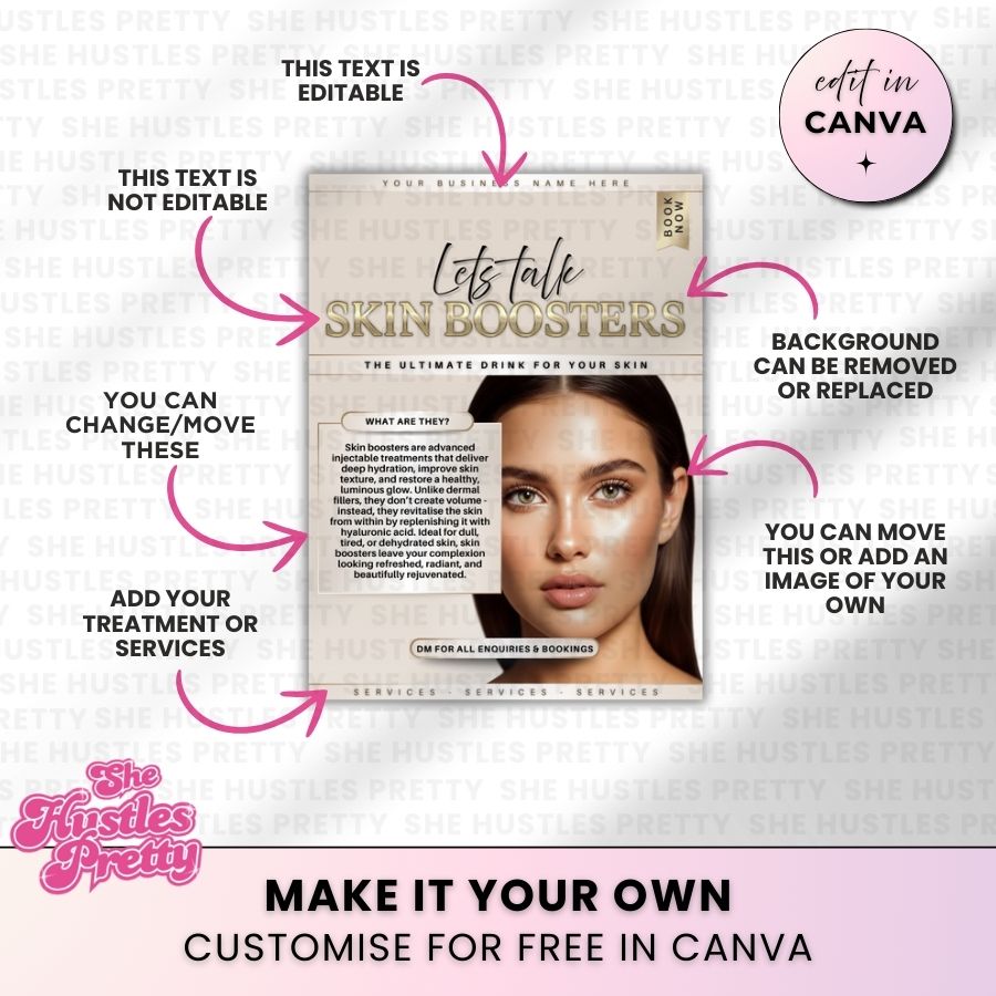 Skin Booster Template for Social Media | Golden Nude | For Aestheticians