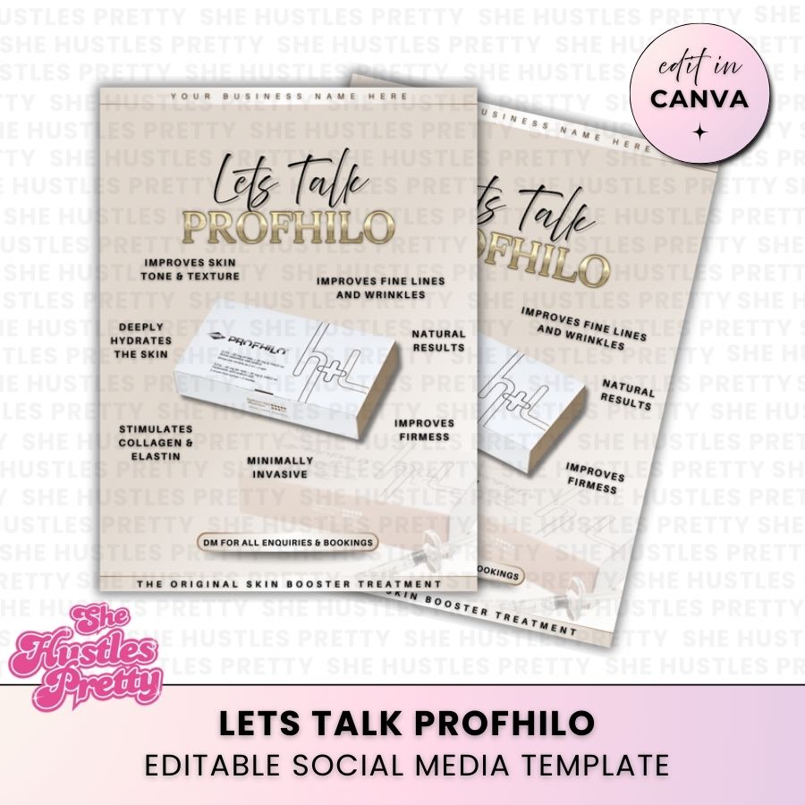 Lets Talk Profhilo Template for Social Media | Golden Nude | For Aestheticians
