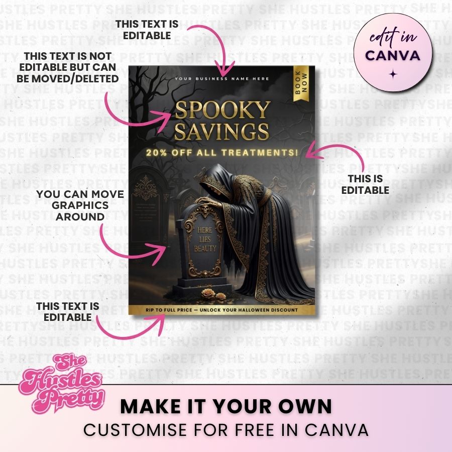 Spooky Savings Halloween Social Media | Black & Gold | For Beauty Professionals