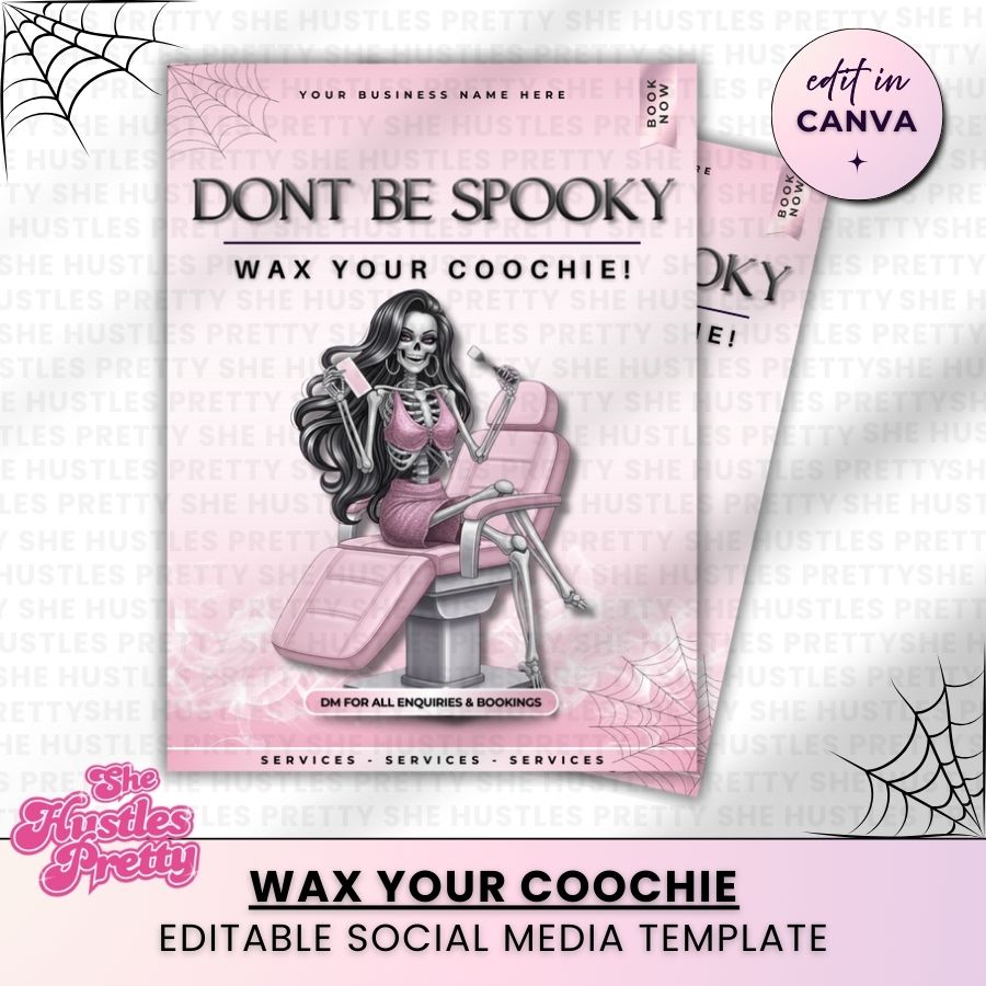 Don't be Spooky Halloween Template | White & Pink | For Waxing Specialist