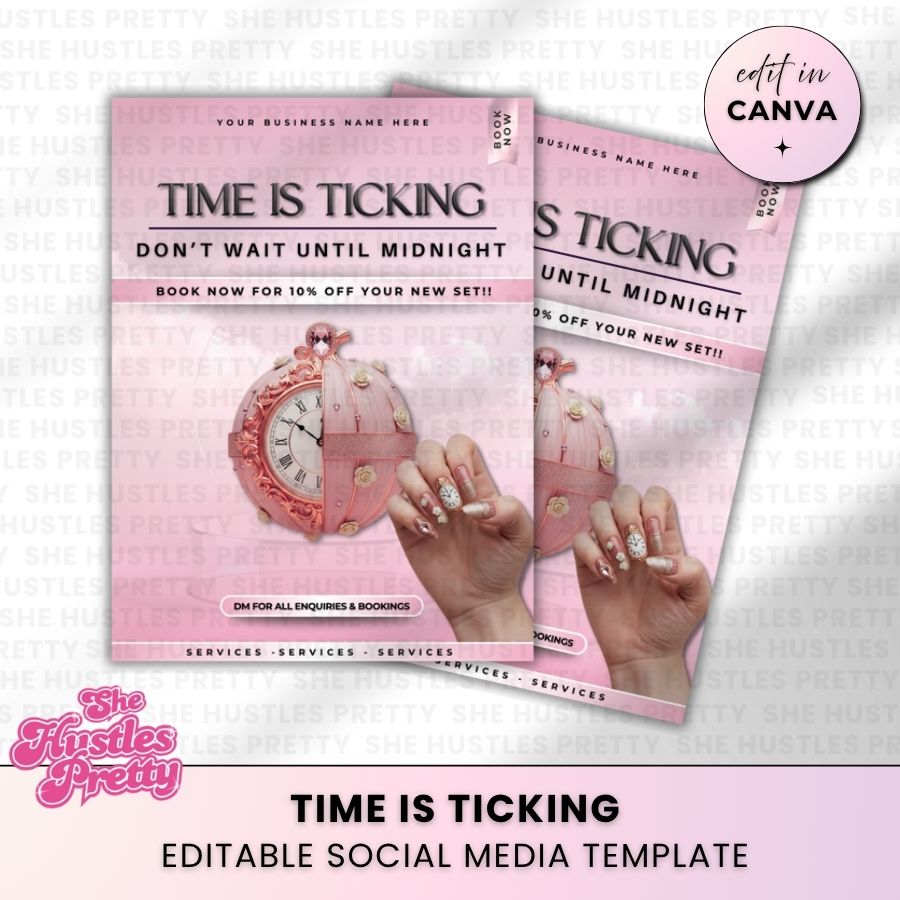 Autumn Nails Template | White & Pink | For Nail Technicians