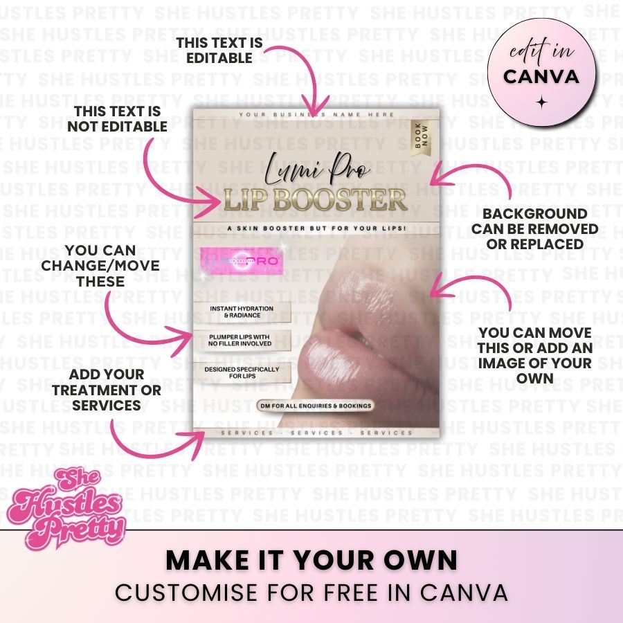 Lumi Pro Lip Booster Template for Social Media | Golden Nude | For Aestheticians