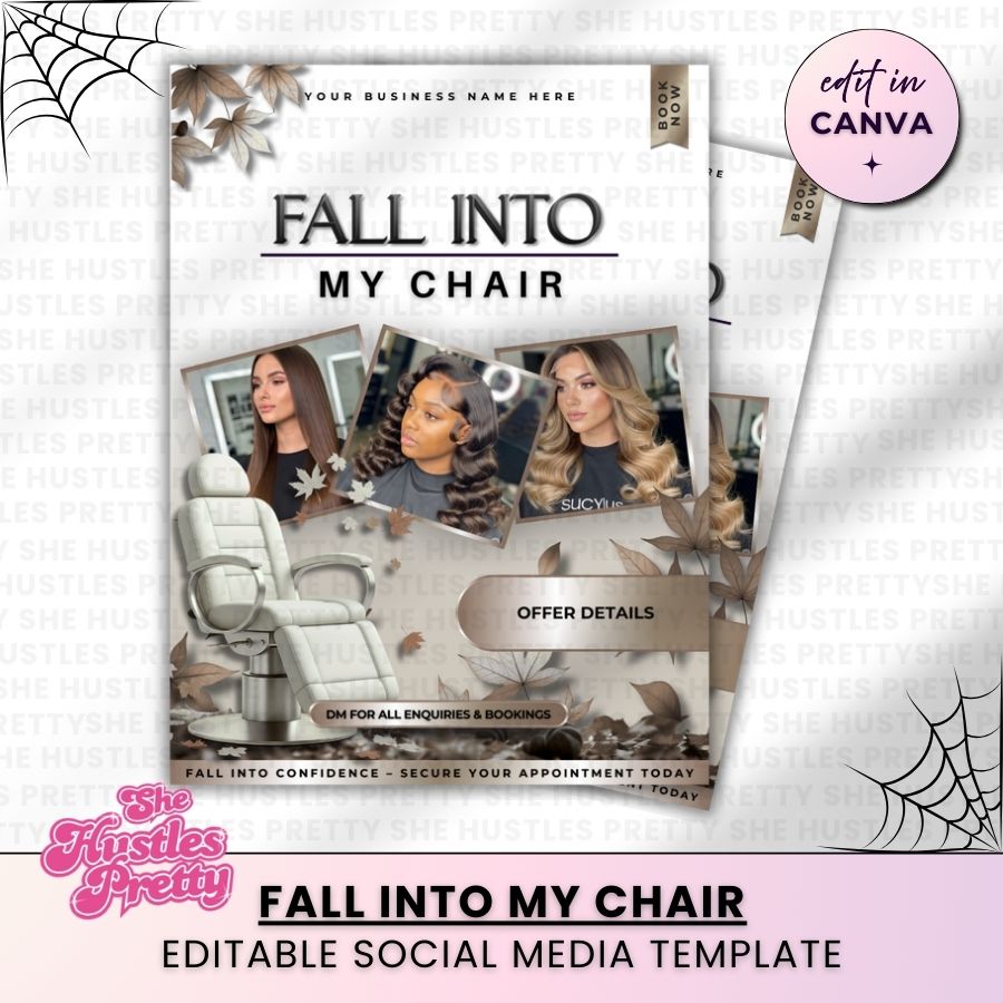 Fall into my Chair Halloween Template | Smokey Beige | For Beauty Professionals
