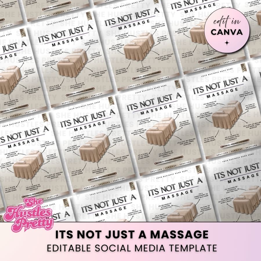 It's not just a massage Template for Social Media | Smokey Beige | For Massage Therapists