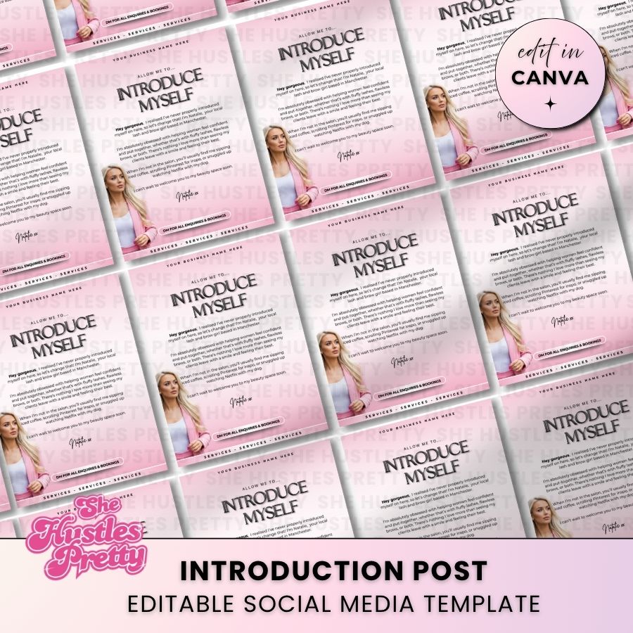 Introduction Template for Social Media | White & Pink | For Beauty Professionals
