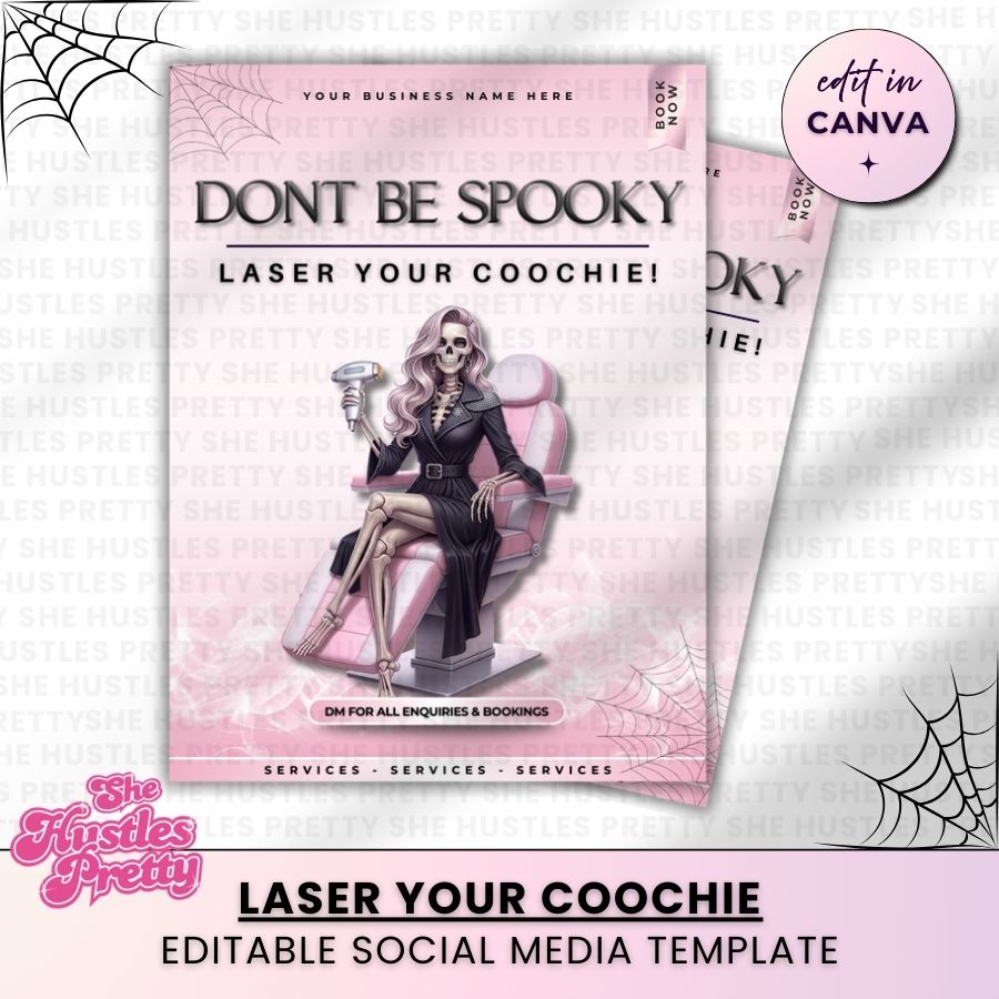 Don't be Spooky Halloween Template | White & Pink | For Laser Hair Removal Specialist