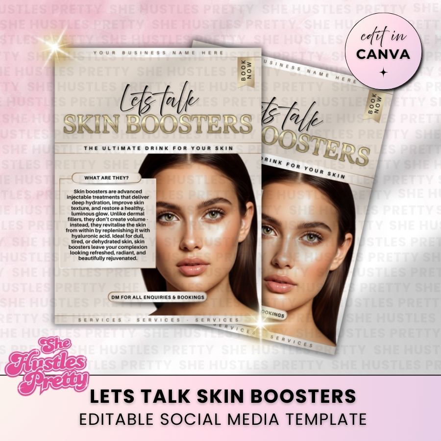 Skin Booster Template for Social Media | Golden Nude | For Aestheticians