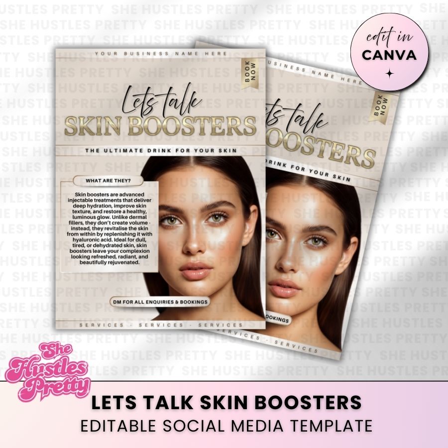 Skin Booster Template for Social Media | Golden Nude | For Aestheticians