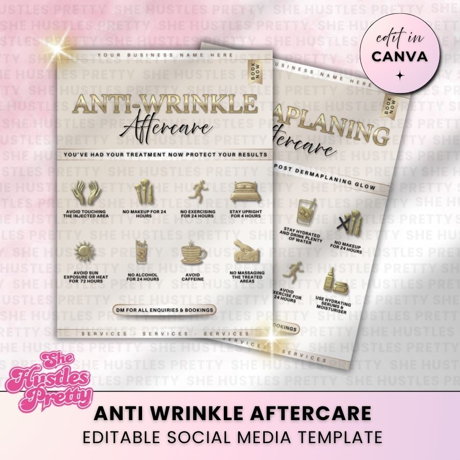 Anti Wrinkle Aftercare Social Media | Golden Nude | For Aestheticians