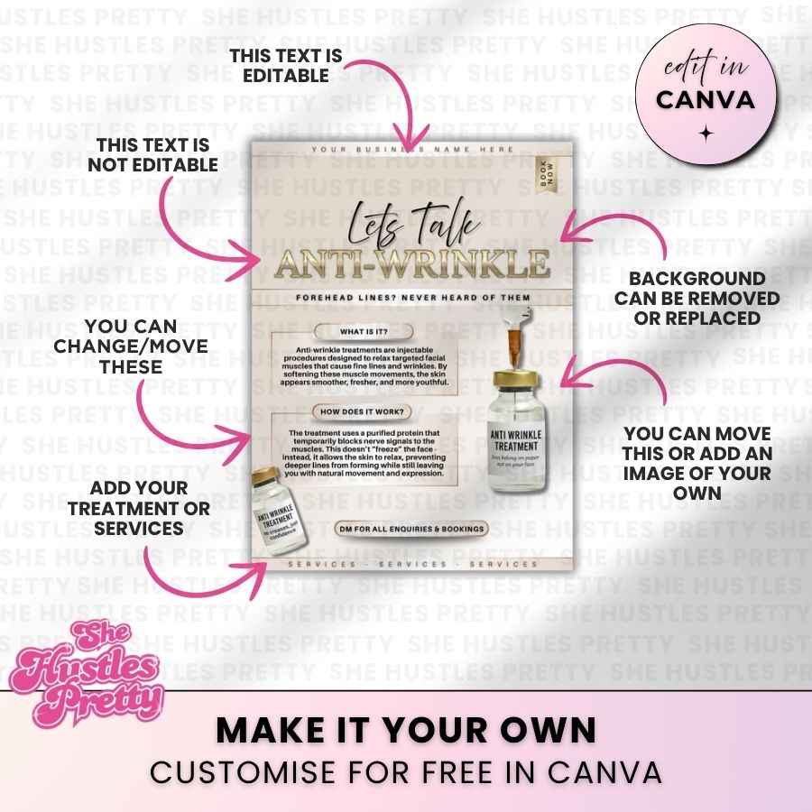 Let's Talk Anti-Wrinkle Template for Social Media | Golden Nude | For Aestheticians