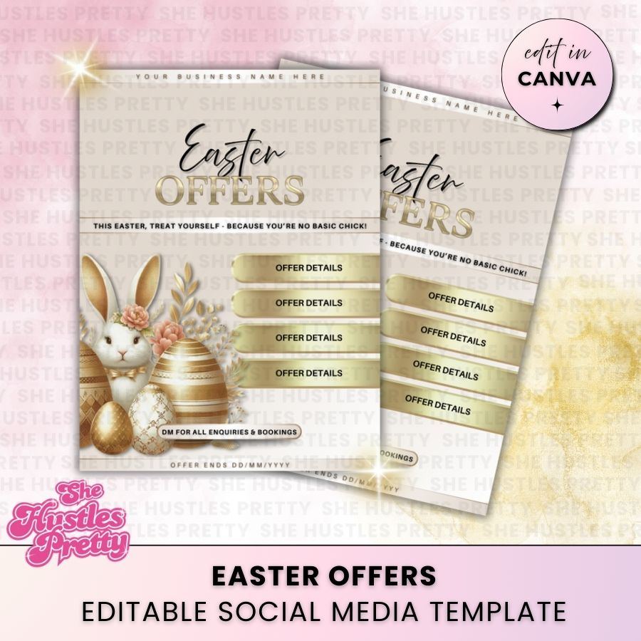 Easter Offers Template | Golden Nude | For Beauty Professionals