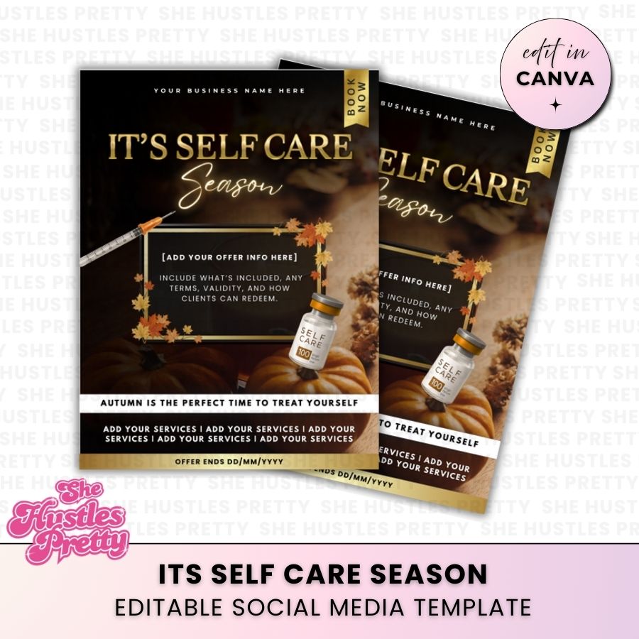 Its Selfcare Season Offers Template | Black & Gold | For Beauty Professionals