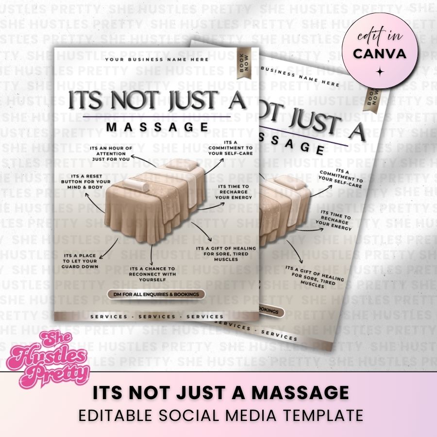 It's not just a massage Template for Social Media | Smokey Beige | For Massage Therapists