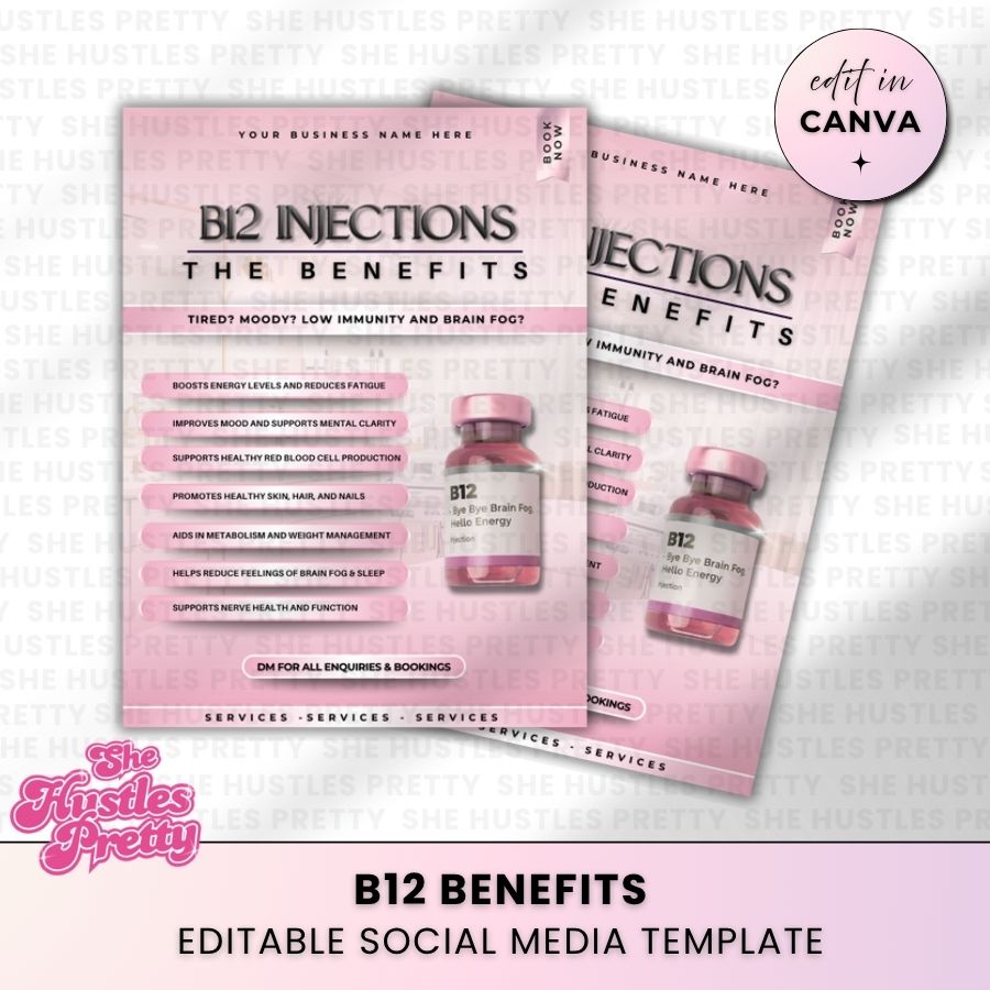 B12 Injection Benefits Post | For Aestheticians | PW-03