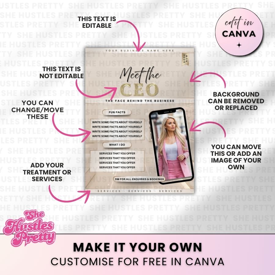 Meet the CEO Template for Social Media | Golden Nude | For Beauty Professionals