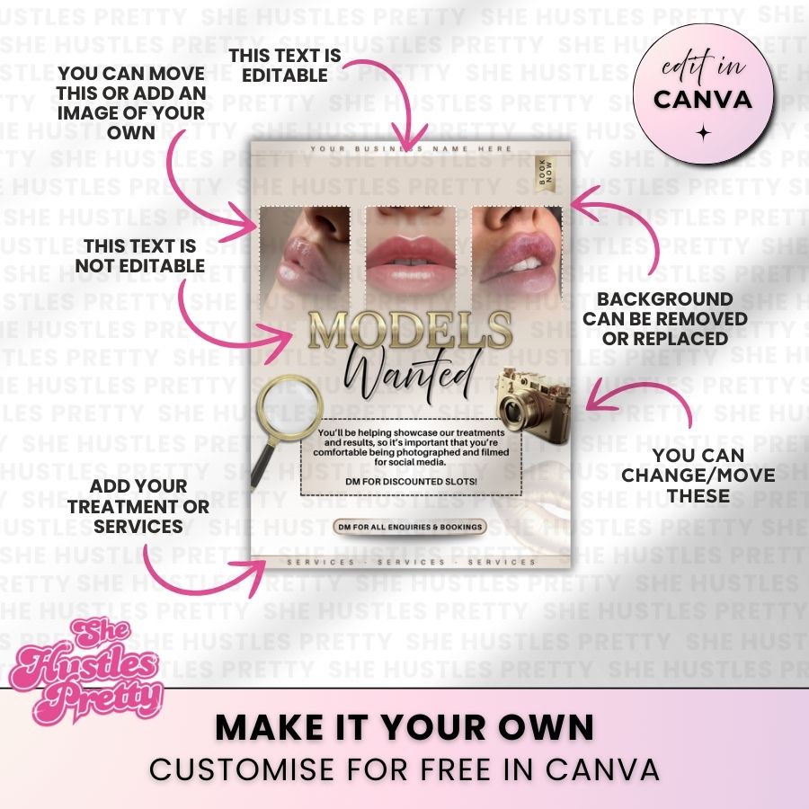Models Wanted Template for Social Media | Golden Nude | For Aestheticians