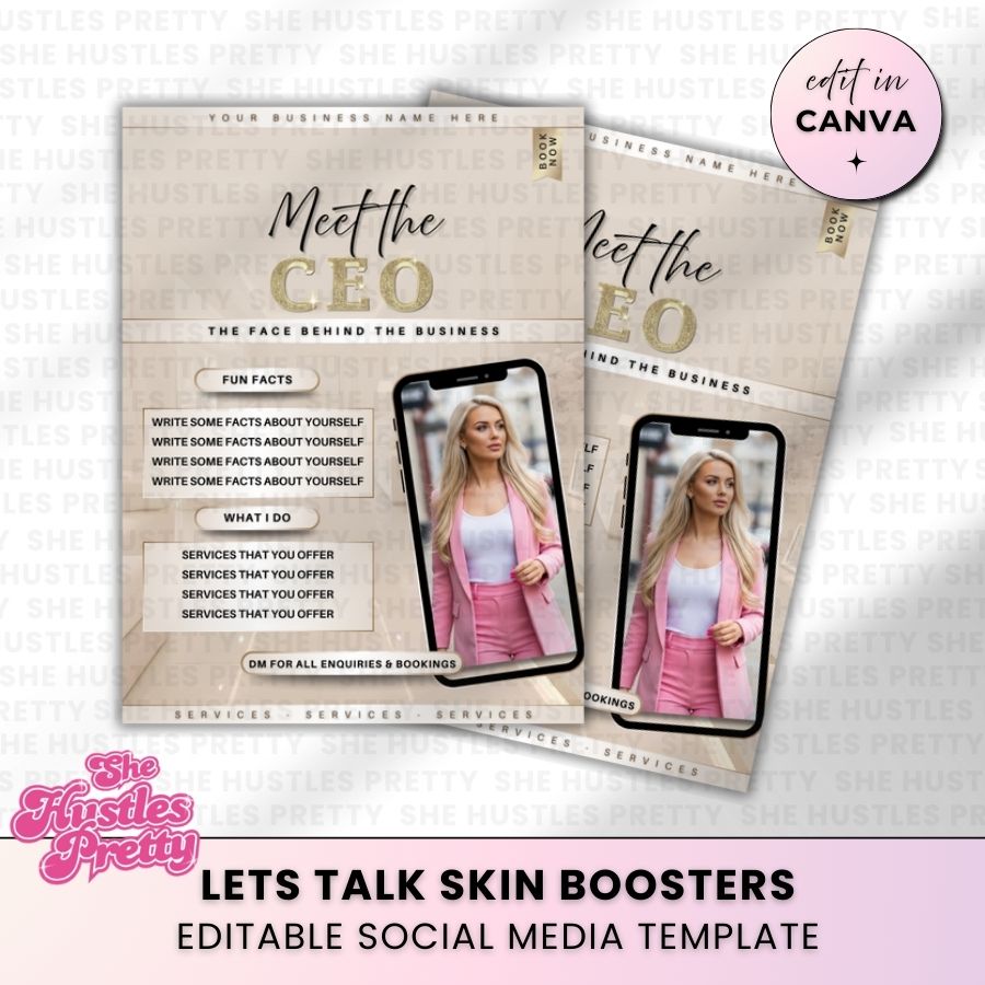 Meet the CEO Template for Social Media | Golden Nude | For Beauty Professionals