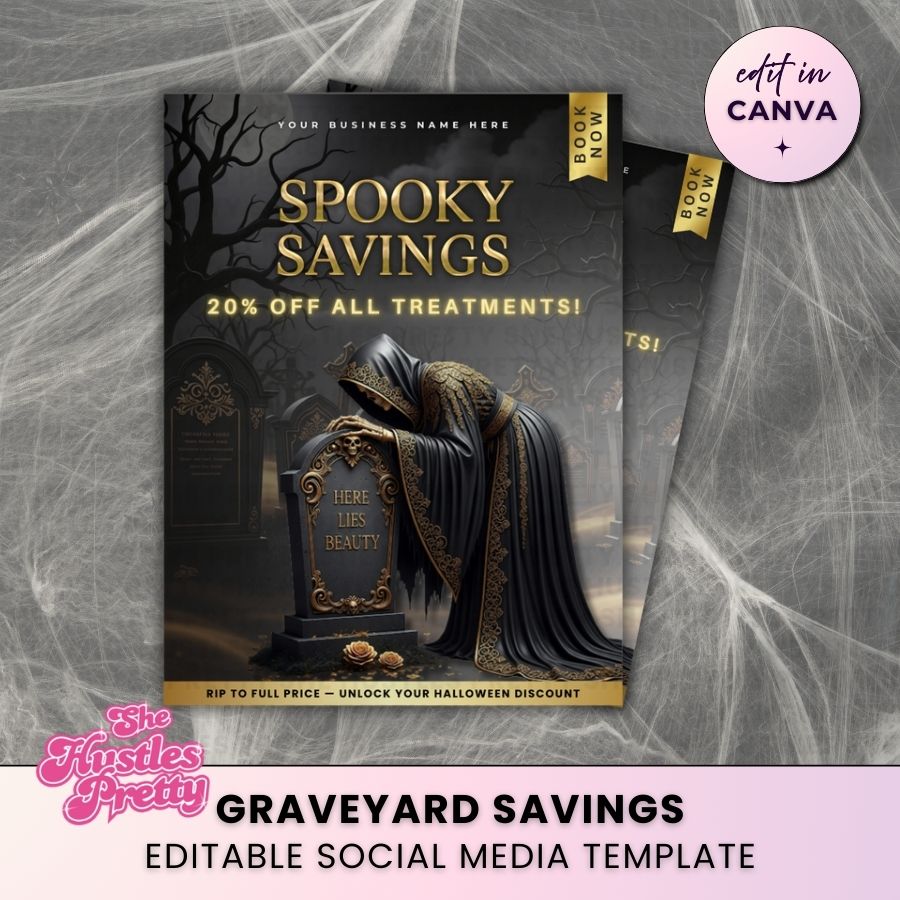 Spooky Savings Halloween Social Media | Black & Gold | For Beauty Professionals