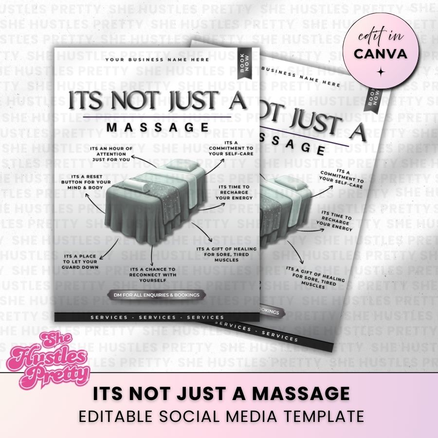 It's not just a massage Template for Social Media | Monochrome | For Massage Therapists