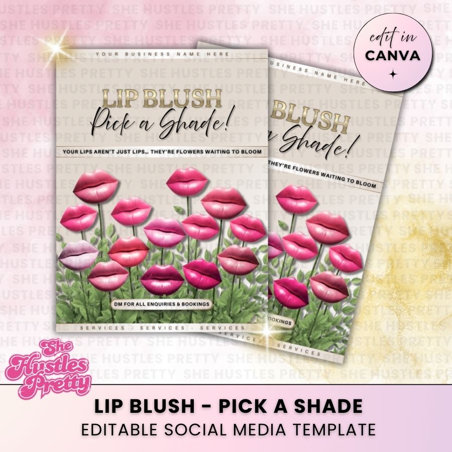 Lip Blush Shades Template for Social Media | Golden Nude | For SPMU