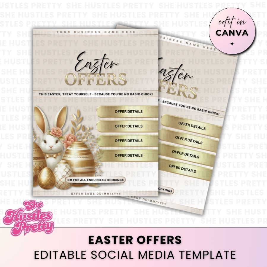 Easter Offers Template | Golden Nude | For Beauty Professionals