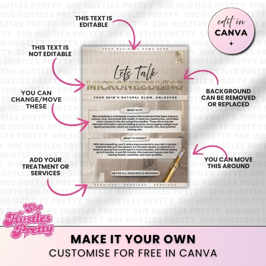 Let's Talk Microneedling Social Media Template | Golden Nude | For Aestheticians