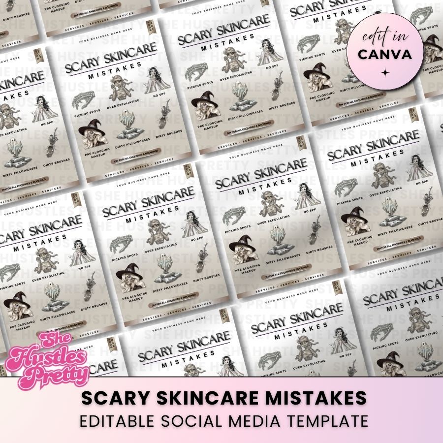 Spooky Skincare Mistakes Template for Social Media | Smokey Beige | For Skincare Specialists