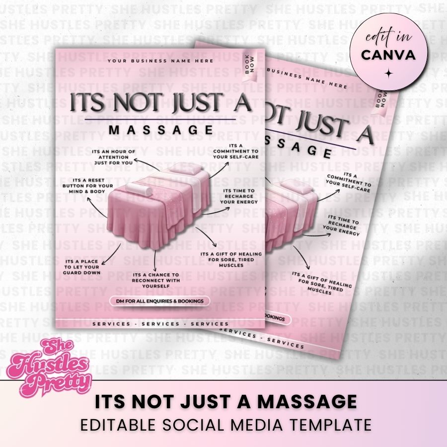 It's not just a massage Template for Social Media | White & Pink | For Massage Therapists