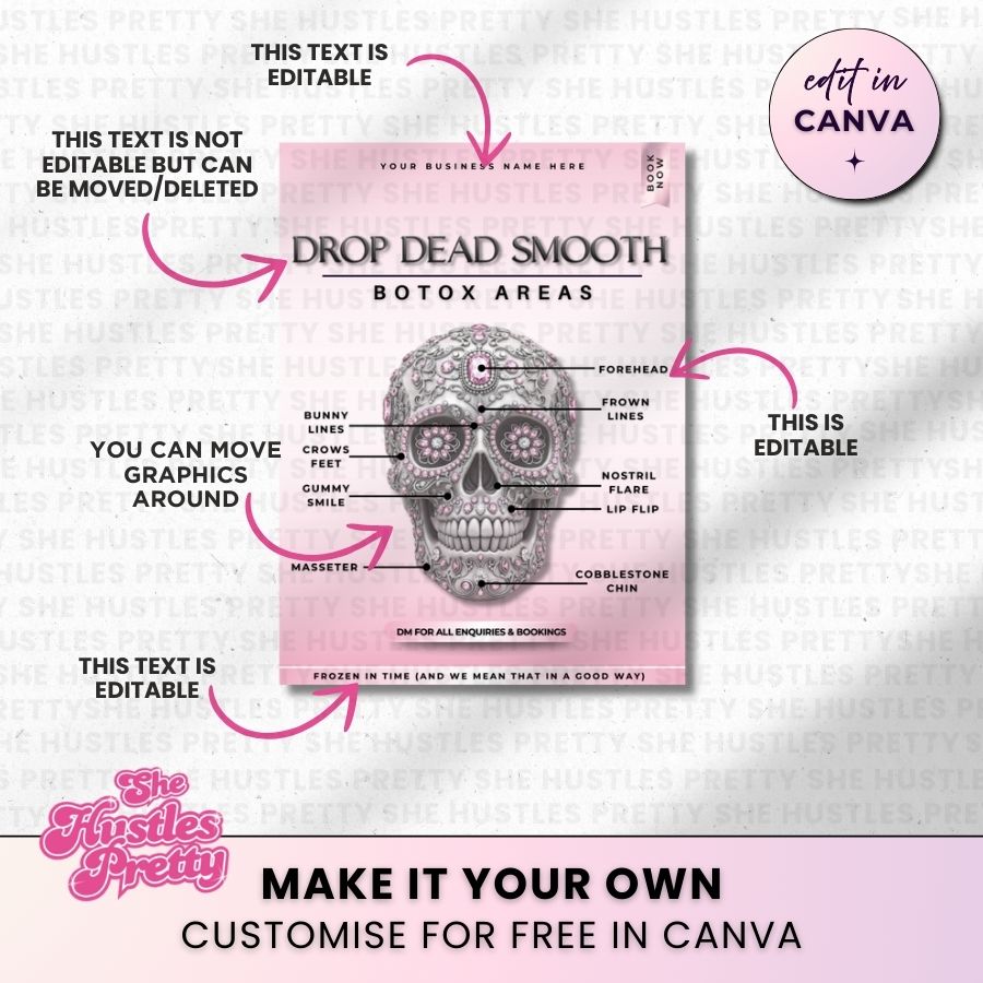 Drop Dead Smooth Botox Halloween Social Media | White & Pink | For Aestheticians