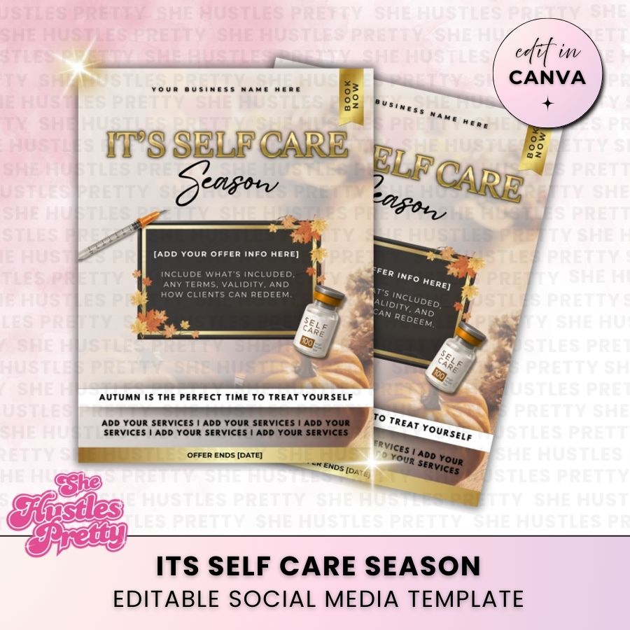 Its Selfcare Season Offers Template | Beige & Gold | For Beauty Professionals