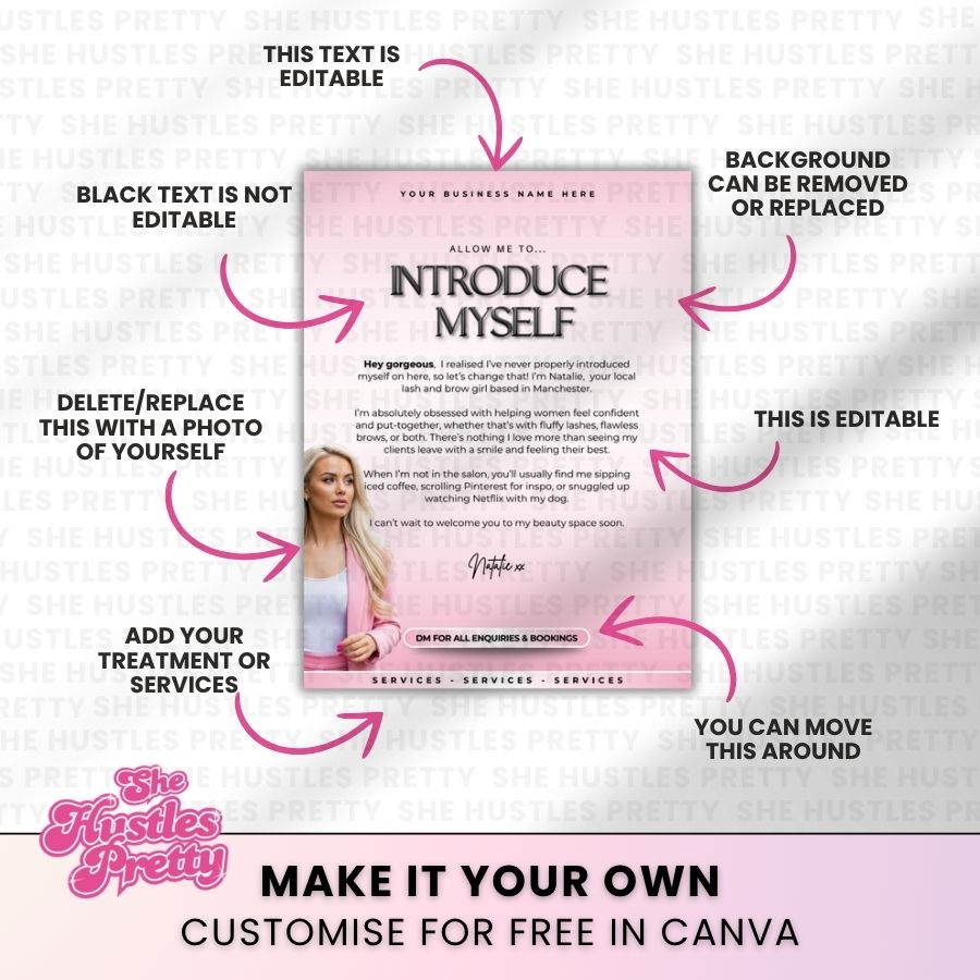 Introduction Template for Social Media | White & Pink | For Beauty Professionals