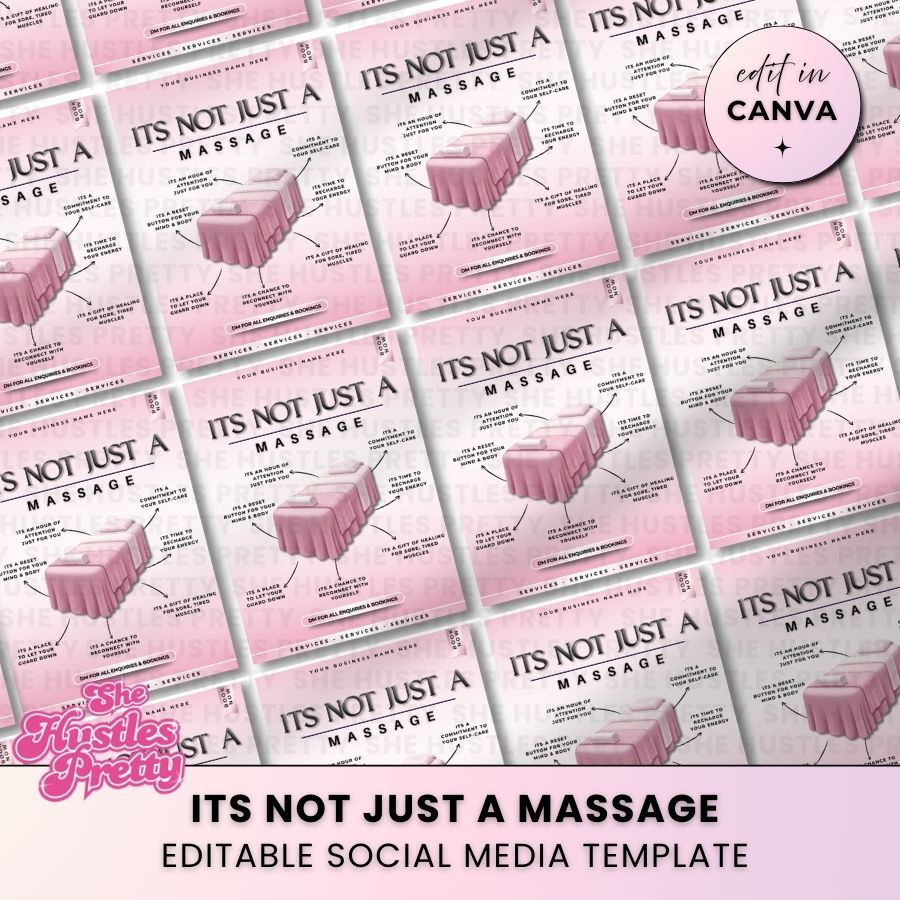 It's not just a massage Template for Social Media | White & Pink | For Massage Therapists