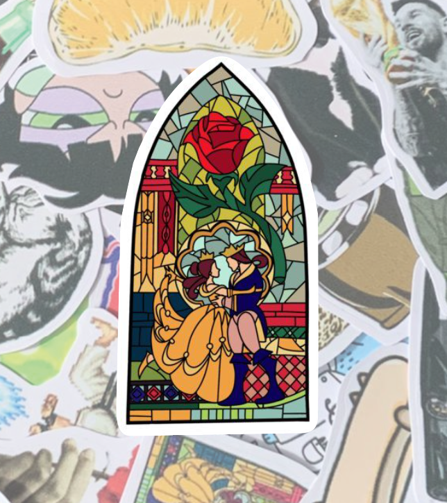 Vitral de la Bella y la Bestia