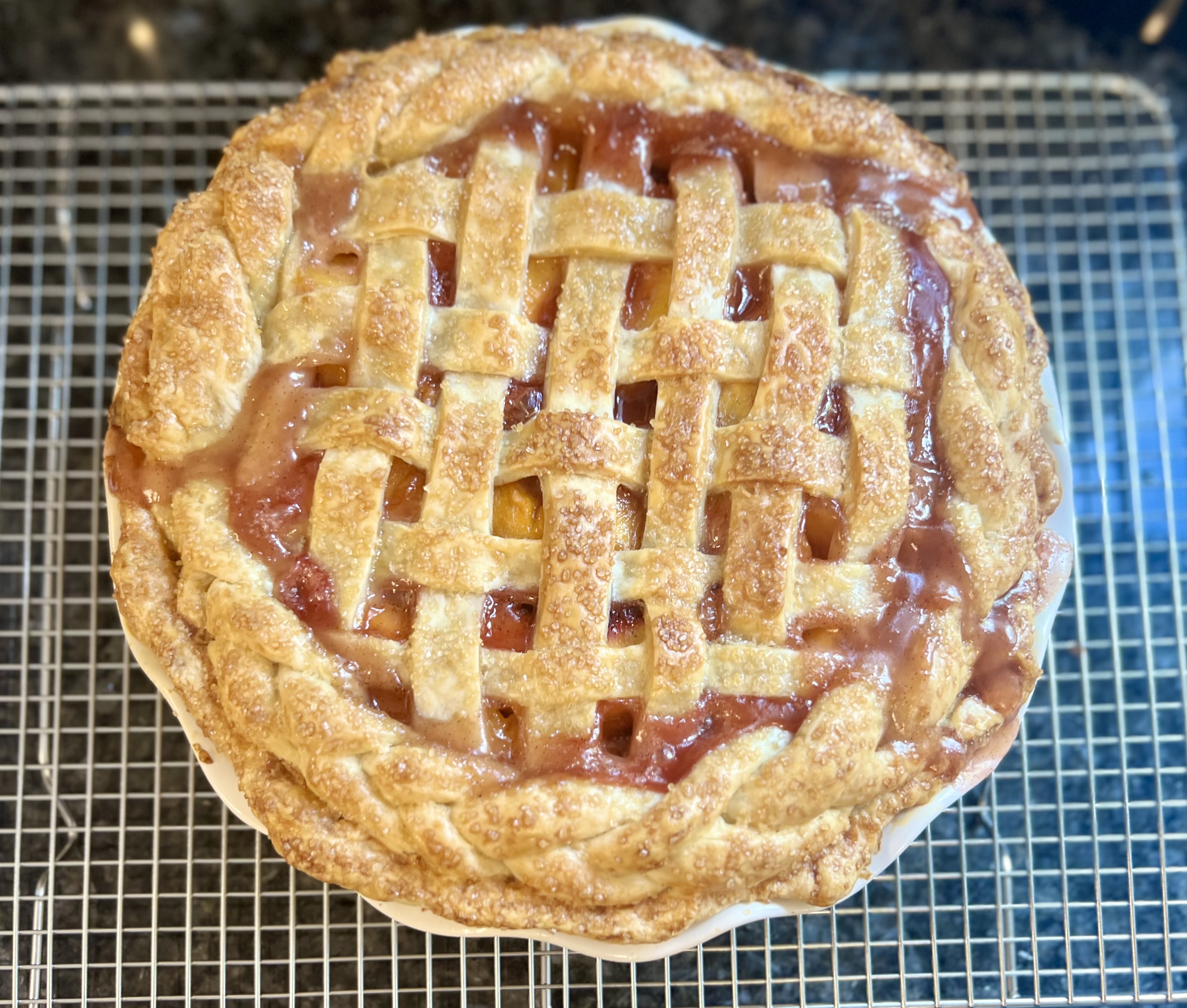 Lattice Peach Pie