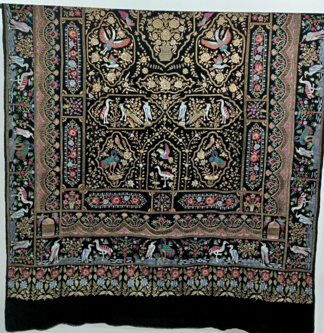 Silk and Tlla Emroidery on pashmina