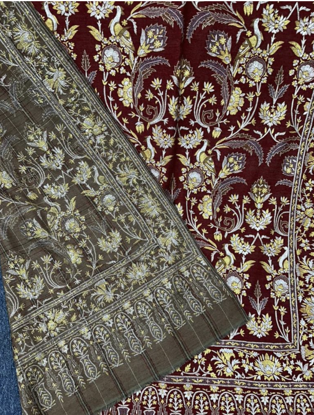Tilla Shawls on Reversible Pashmina
