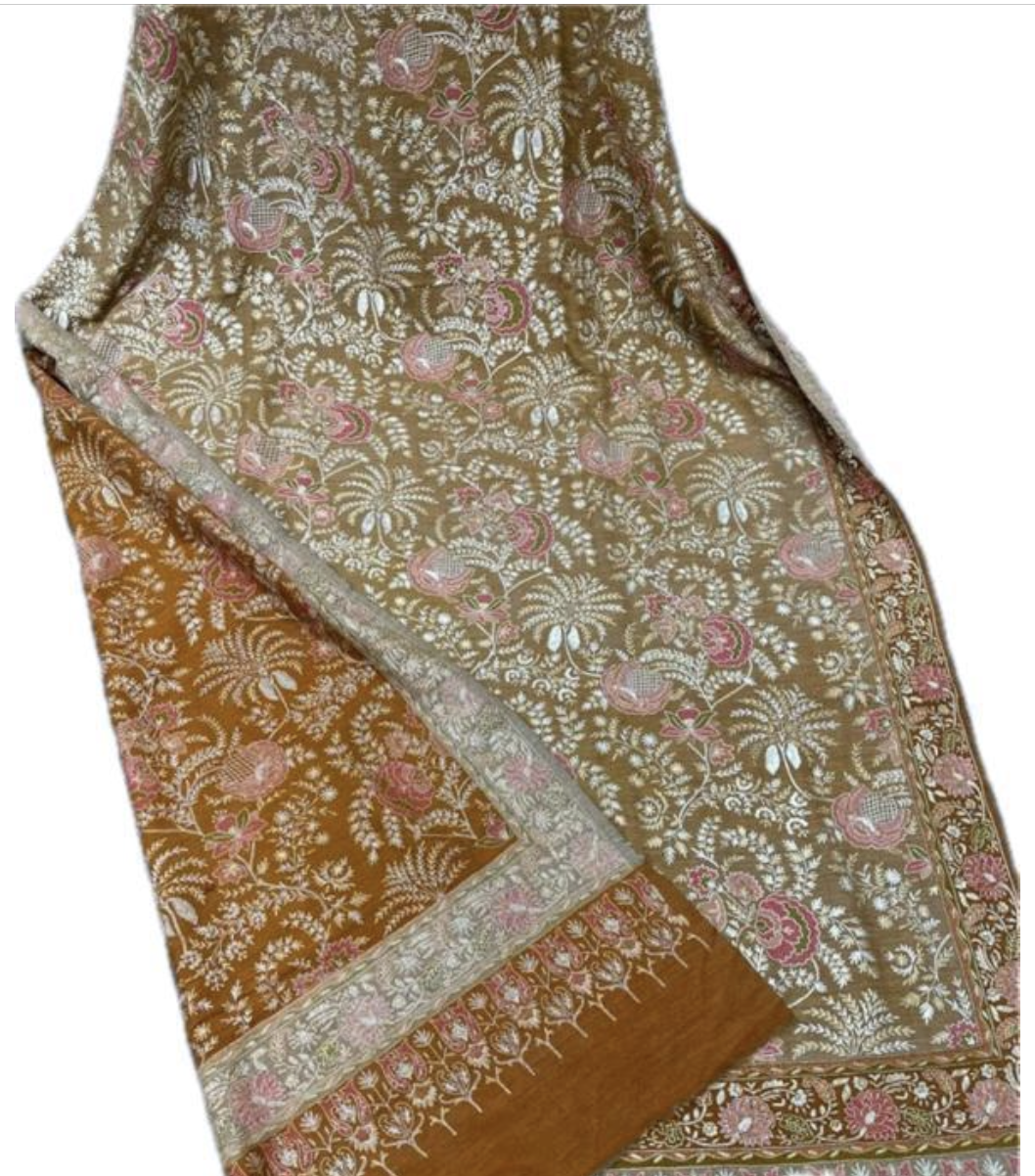 Tilla Shawls on Reversible Pashmina