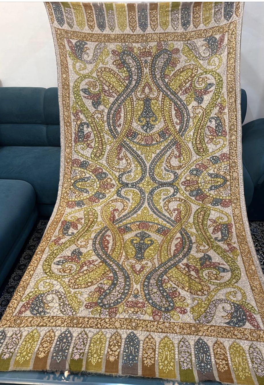 Pashmina Kalamkari and Tilla Embroidery