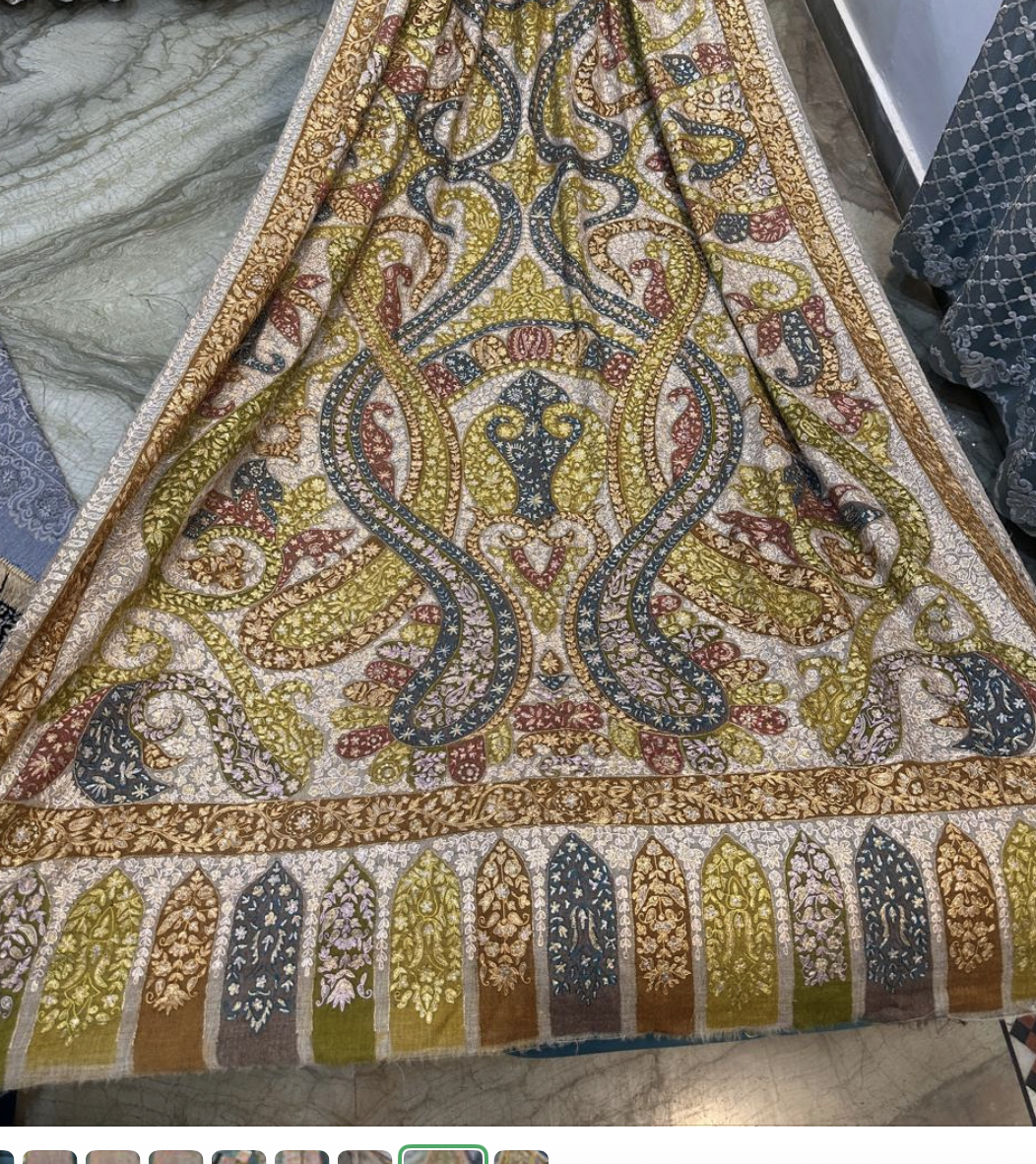 Pashmina Kalamkari and Tilla Embroidery