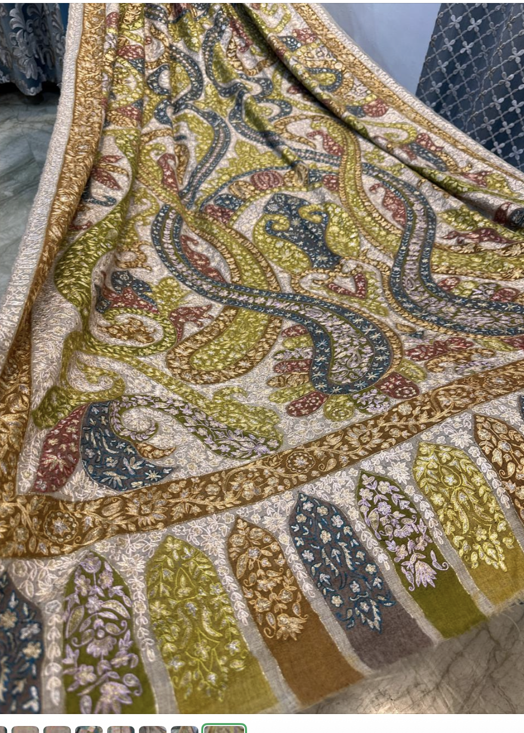 Pashmina Kalamkari and Tilla Embroidery
