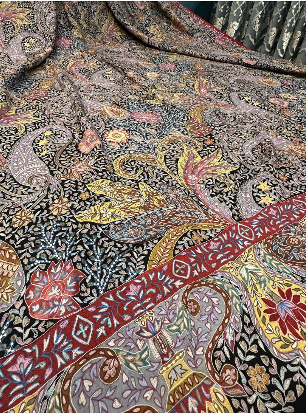 Pashmina Kalamkari Silk Embroidery 