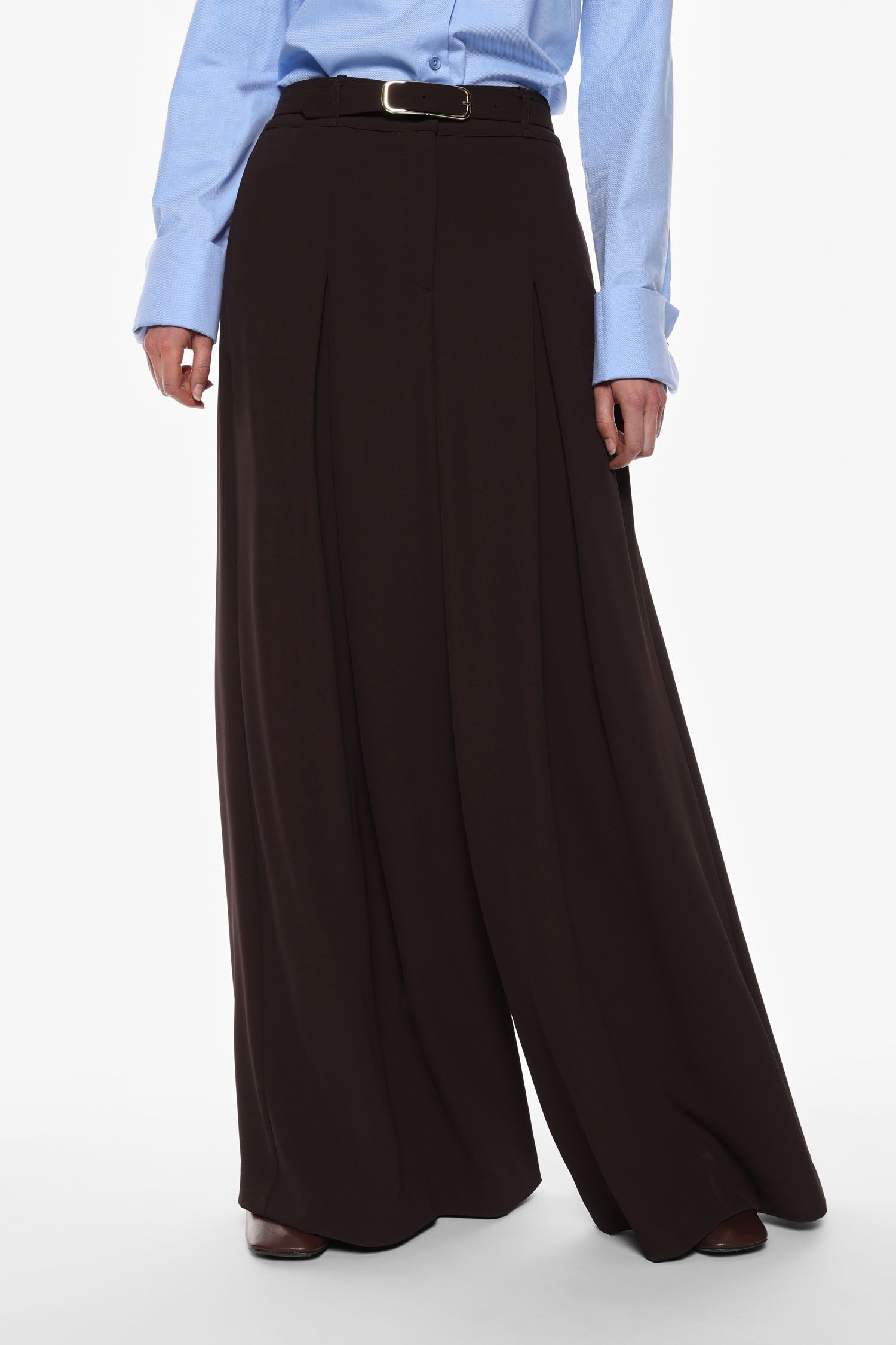 Rudos Imperial plačios kelnės