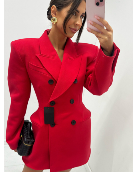 Formuotas švarkas suknelė | Red