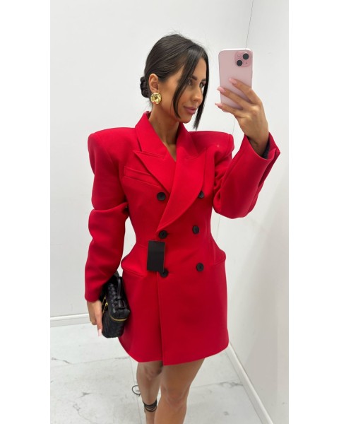 Formuotas švarkas suknelė | Red