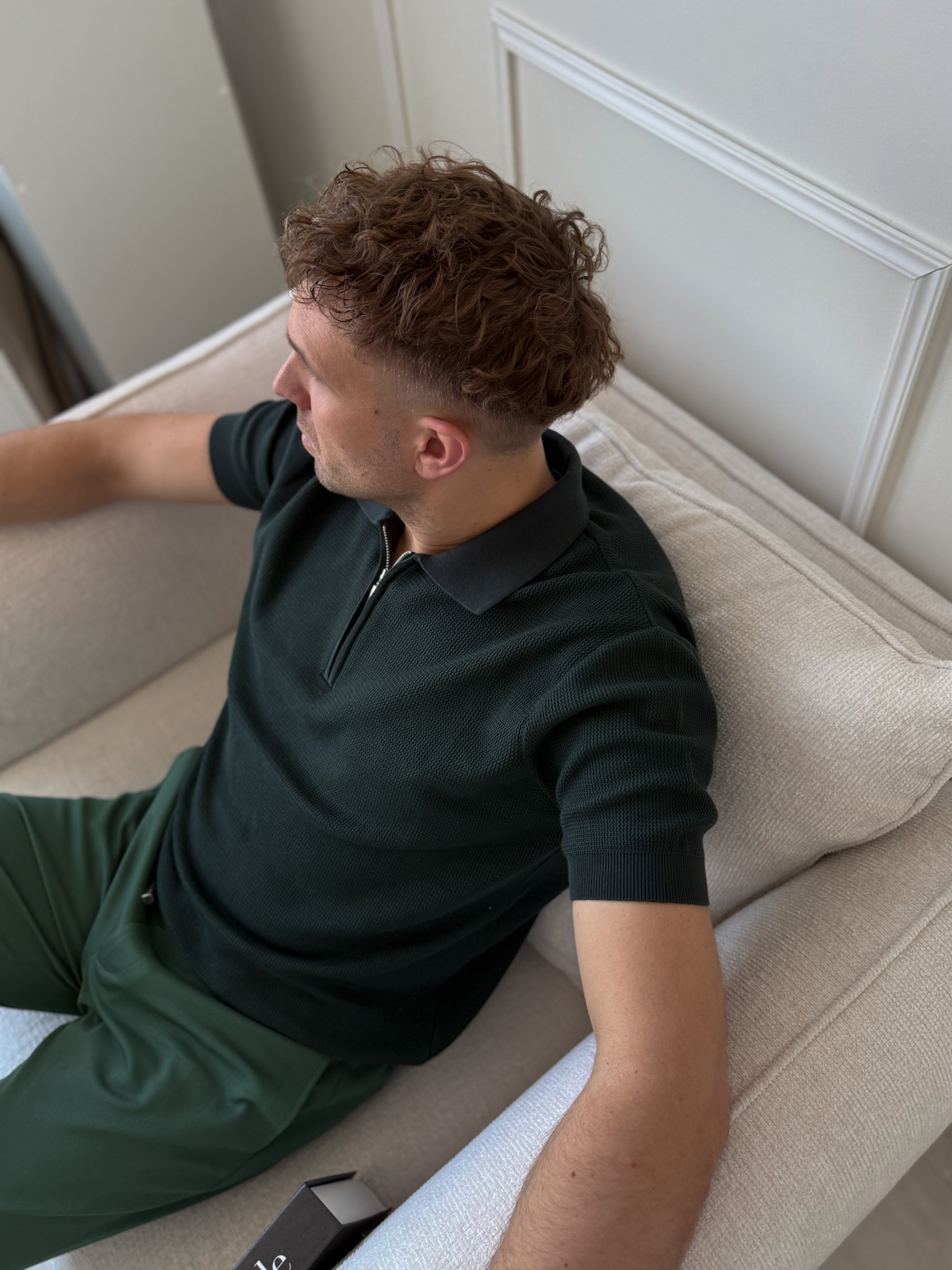 Vyriški tamsiai žali polo marškinėliai - Casual | 333