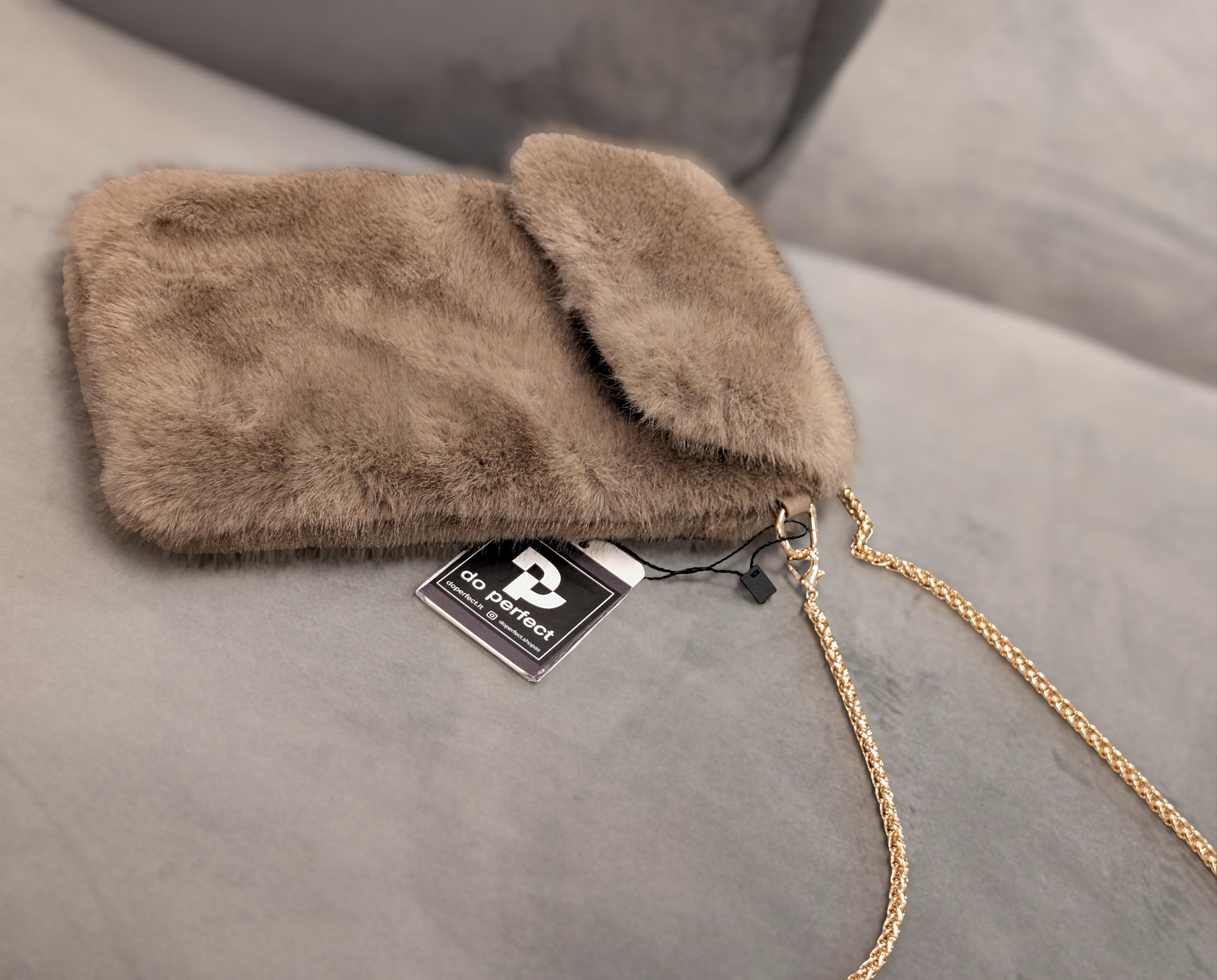 Mini fur moteriškas rankinukas - dėklas