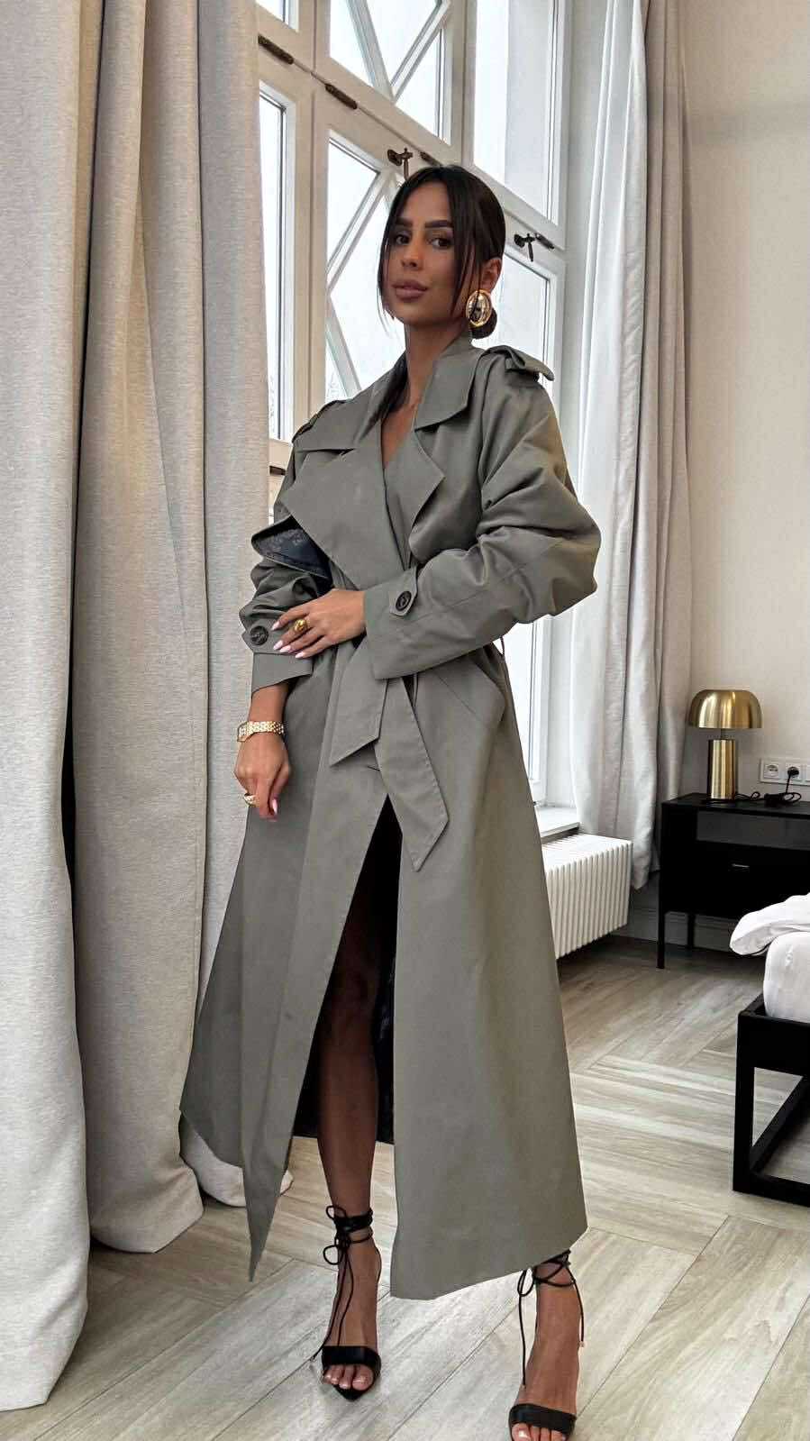 Moteriškas lietpaltis | Khaki aesthetic 